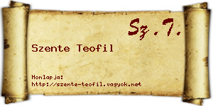 Szente Teofil névjegykártya